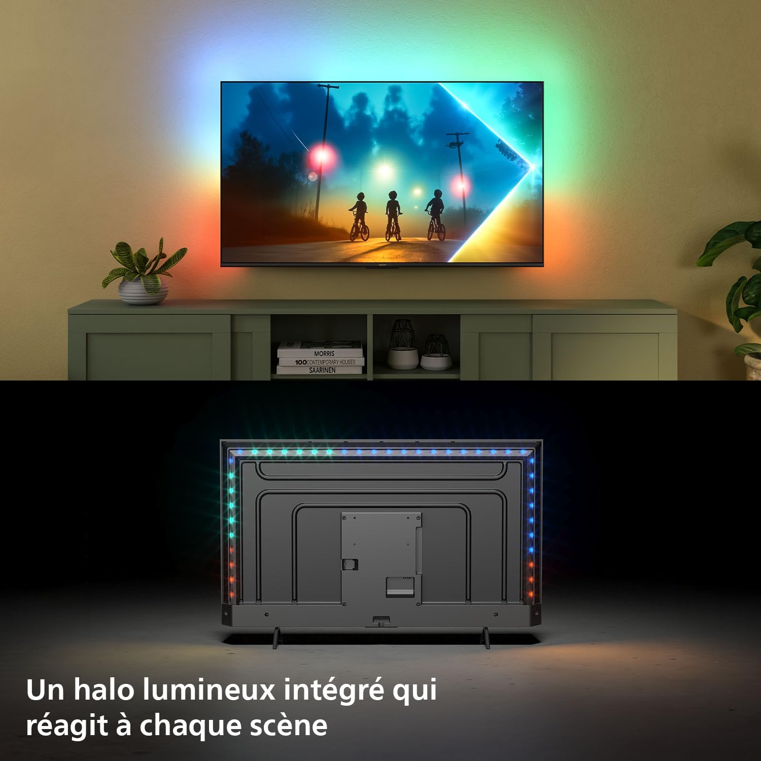 Philips Ambilight 43PUS8200 4K LED Smart TV - Écran 43 Pouces avec Plateforme Pixel Precise Ultra HD, Titan OS et Son Dolby Atmos, Compatible Alexa et Assistant Vocal Google
