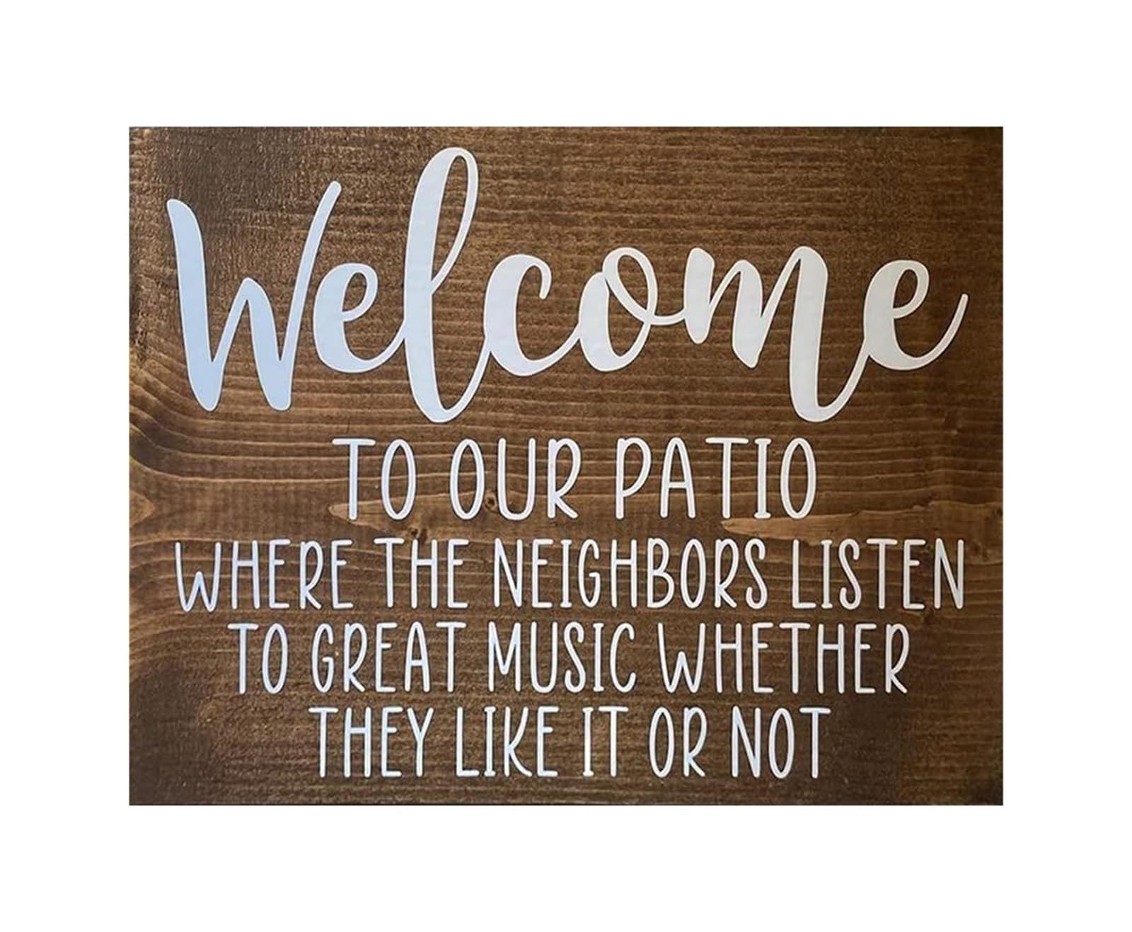 MCQWOMFQAK Funny Welcome Patio Sign Whether They Like It Or Not Metal Tin Sign Novelty Backyard Decor Outdoor Humor for Garden Porch Deck 8 X 12 inch