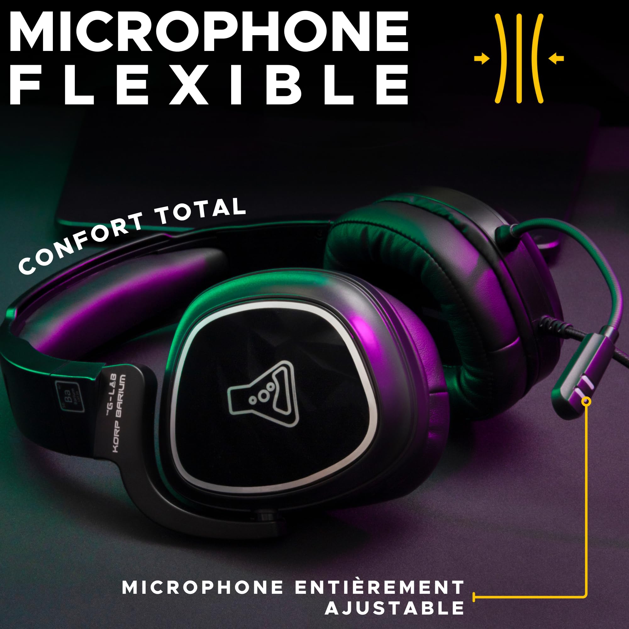 The G Lab Korp Barium Gaming Headset Met Hoogwaardig Stereogeluid Flexibele Microfoon 3 5 Mm Jackstekker Draaibare Oordopjes Ultra Comfort Pc Ps4 Ps5 Switch Zwart 2024 753612221