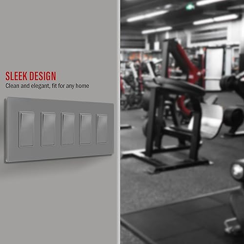 Miniatura 68 de ENERLITES SI8834-BK - Placa de pared decorativa sin tornillos, cubierta de enchufe segura, 4 entradas, 4.68 x 8.30 pulgadas (alto x largo), Negro