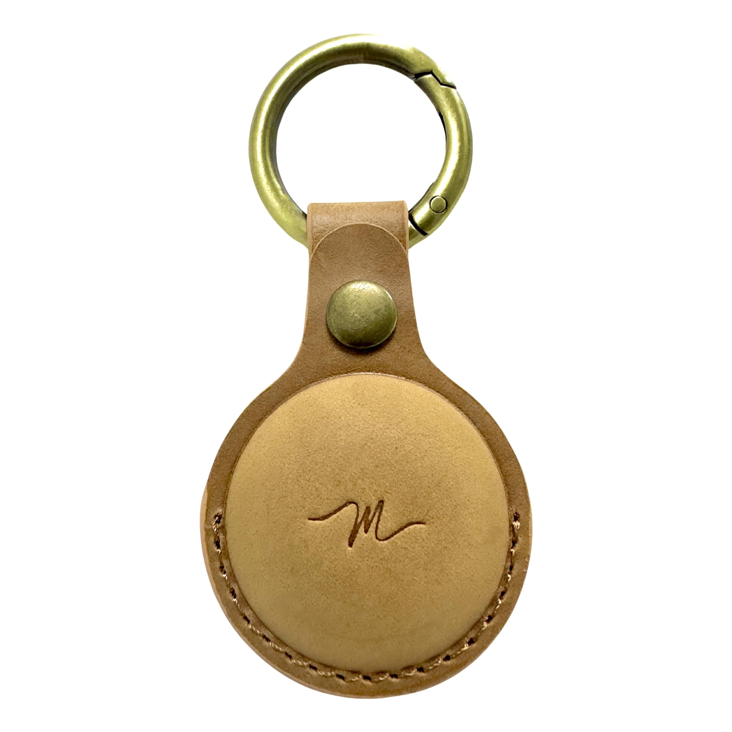 Handcrafted Airtag Case – Original Full Grain Leather Air Tag Holder – Apple Airtag Keyring in Elegant Case – Full Body Protective Cover Compatible With Apple Tag Holder