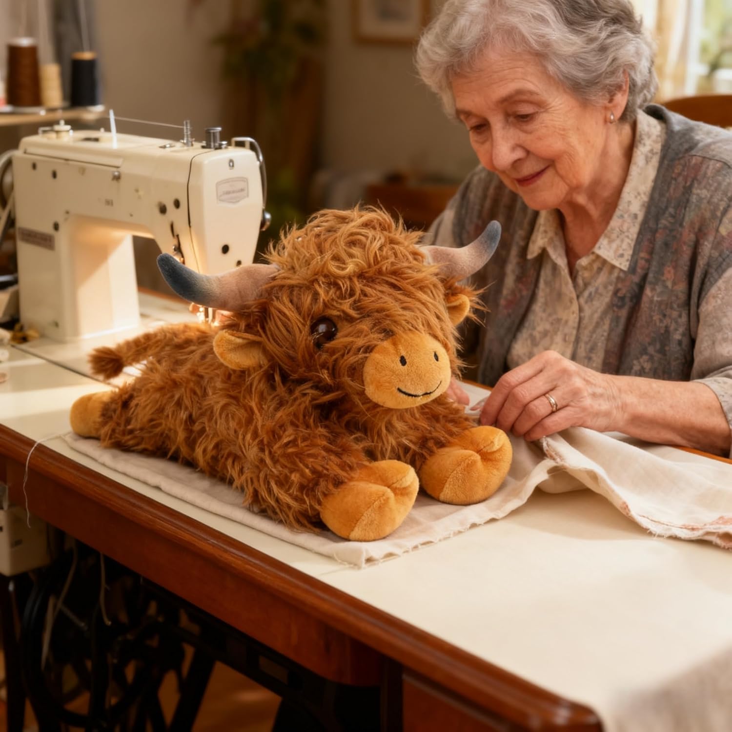 JDF 4lbs Highland Cow Weighted Stuffed Animals, 22in Giant Highland Cow Gift Plush Toy, Adorable Stuffed Animal Adults & Kids Highland Cattle Plushie Pillow Decor