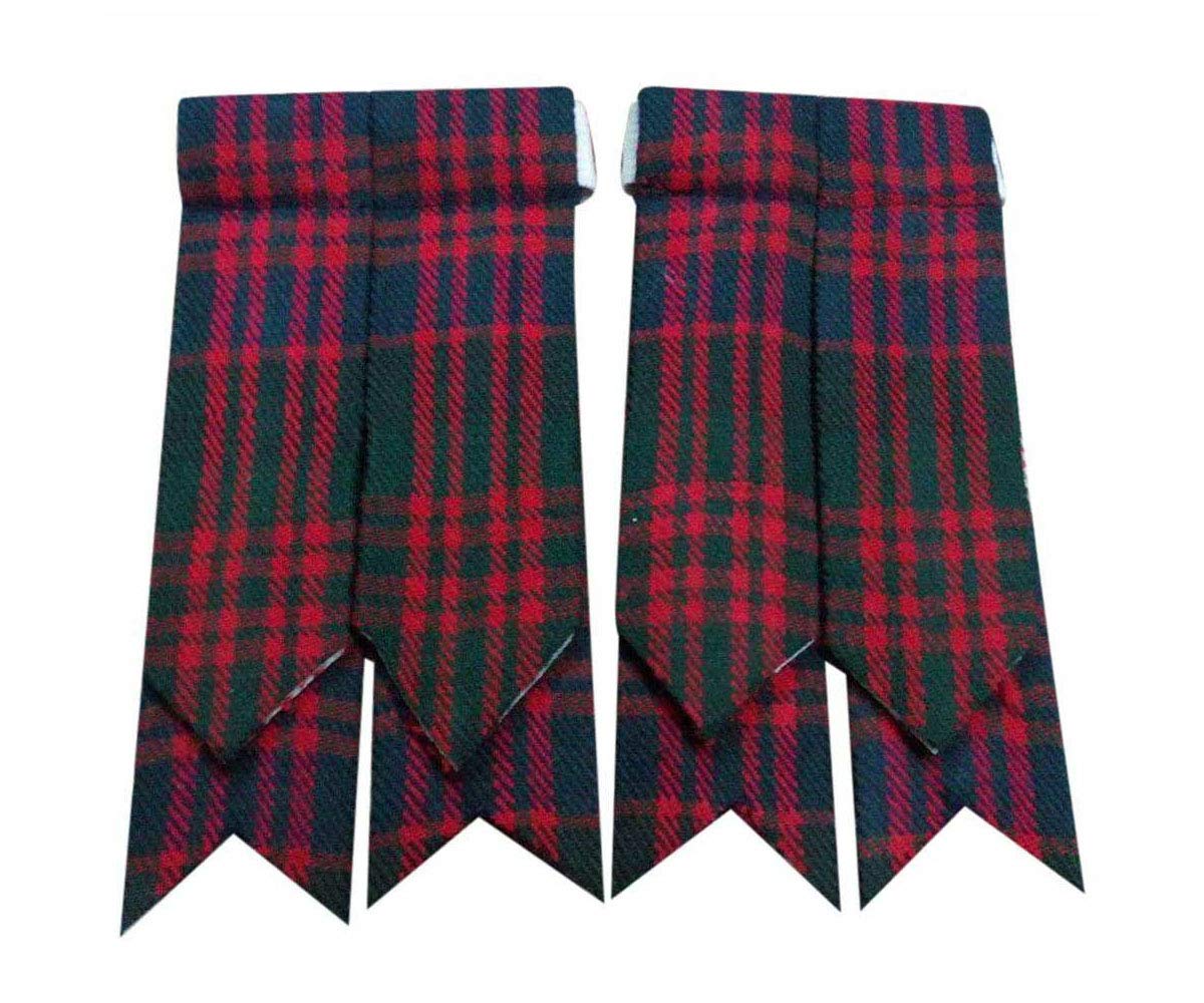 Tartancity Men's Red New Kilt Flashes Macdonald Tartan/Scottish Kilt Hose Sock Flashes Tartans