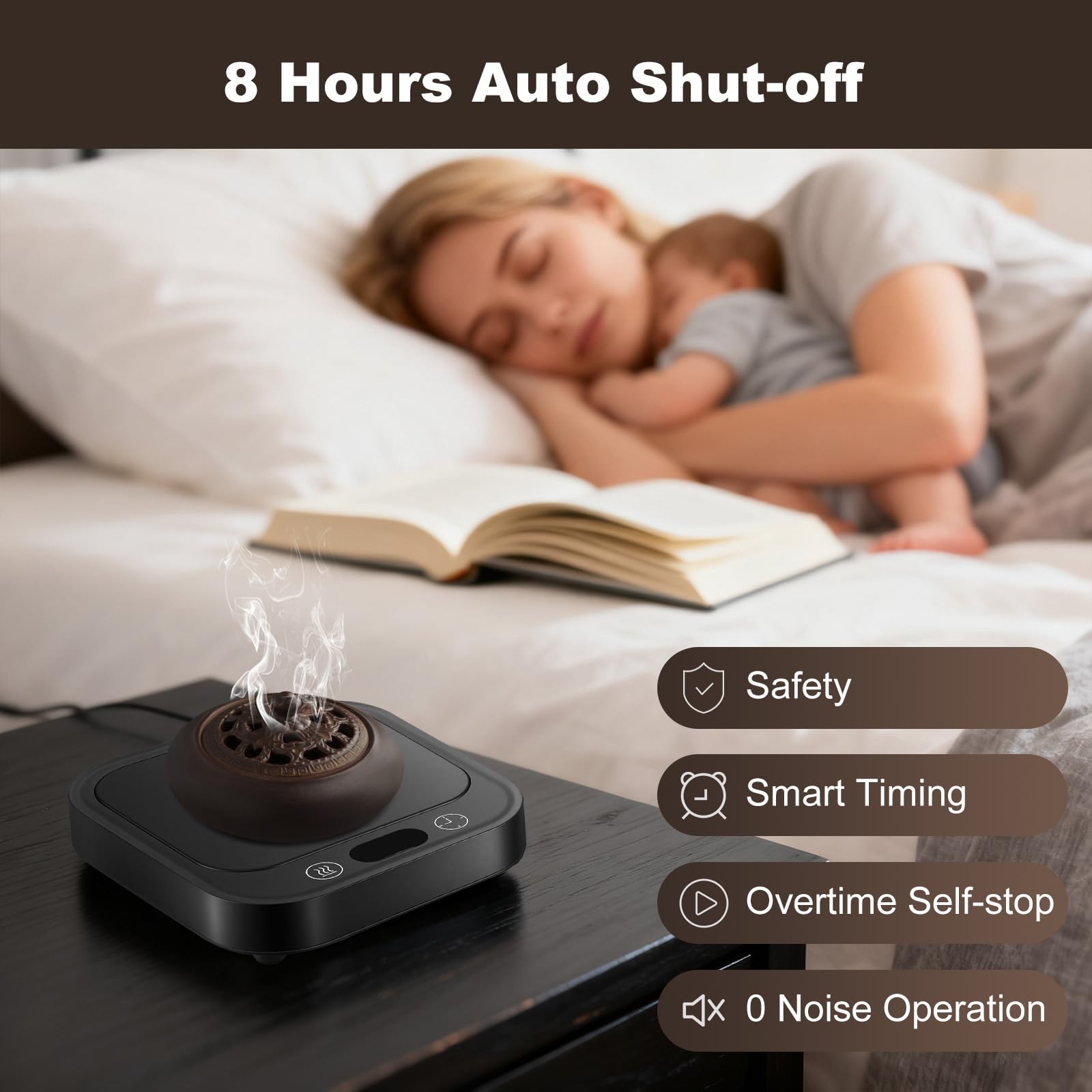 Calentador de Taza de Café con 4 Temperaturas, Apagado Automático 8h para Café, Cacao, Té