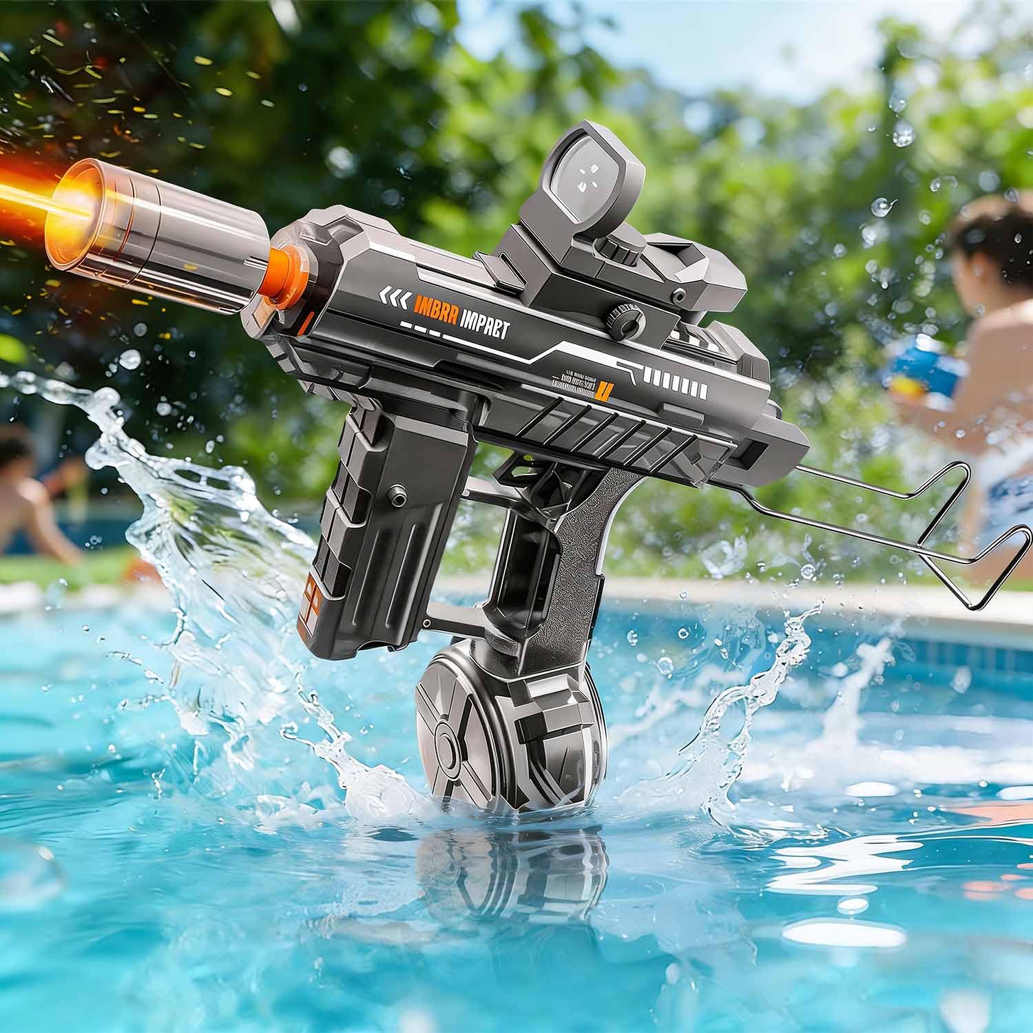 MOZC Electric Water Gun Kids, Automatic Water Gun with Lighting Effects, Range of 6-8M, Long Battery Life, Water Gun used in Swimming Pools, Beaches, Water Parks﻿