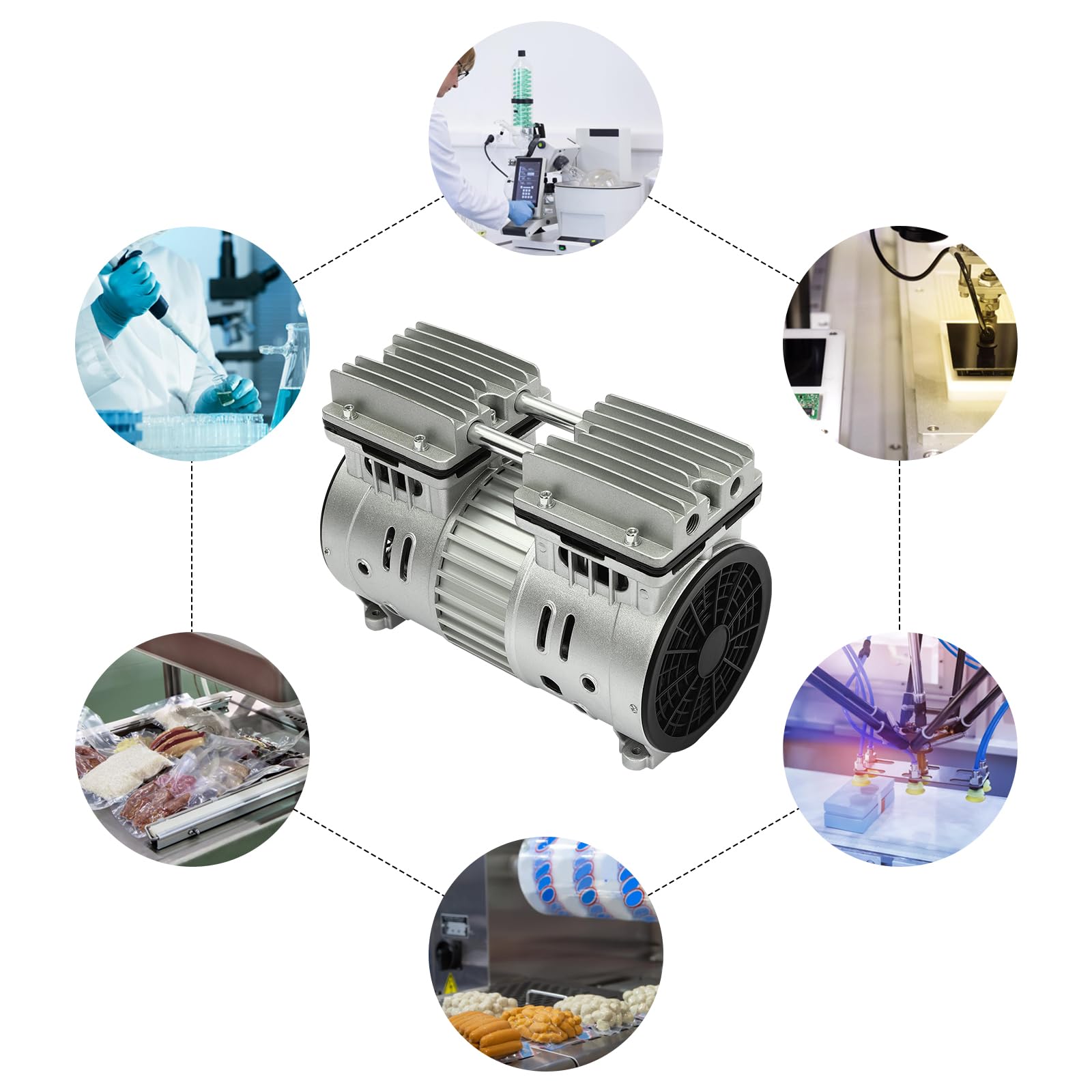 550w Kompressor,GeräUscharme Luftpumpe,Luftkompressor,GeräUscharme Luftpumpe,Kompressor Airpower,Vakuumpumpe,GeräUscharme Luftpumpe,FüR Gasdichtheitsexperimente, Vakuumabsaugung (550W（220v）)