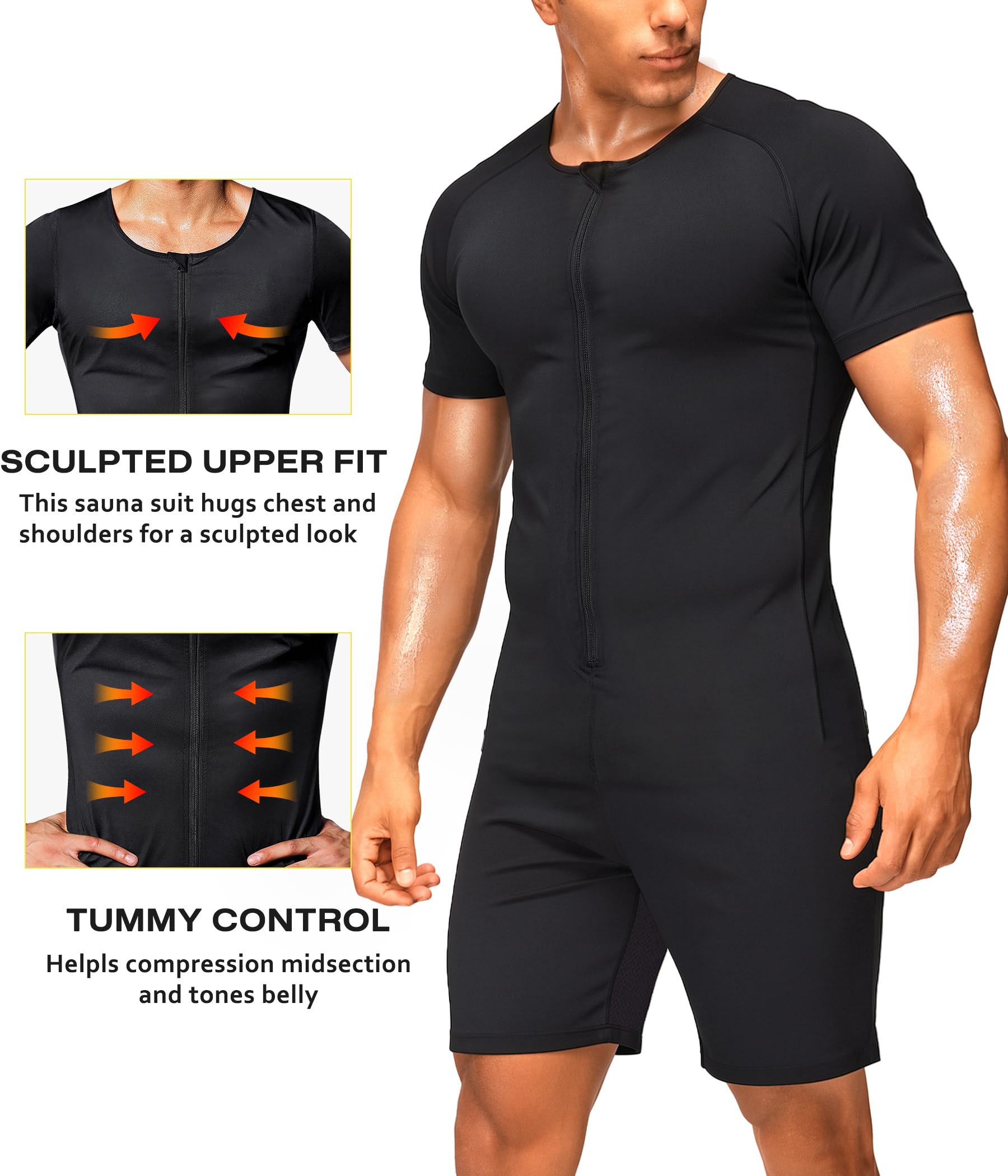 Junlan Sauna Suit Combinaison de sauna Homme (lot de 1)