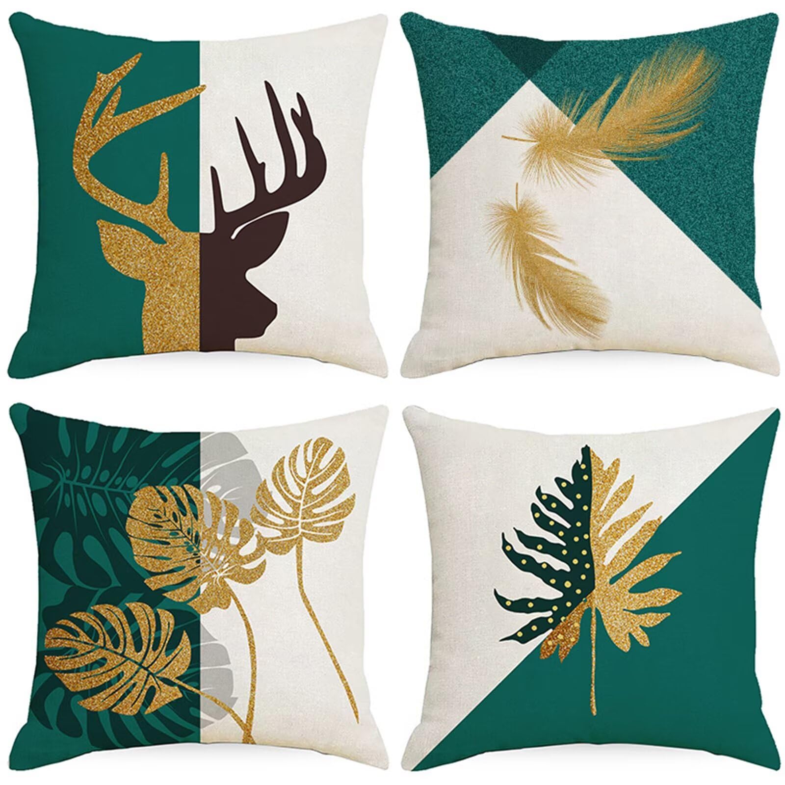 Housse coussin motif cerf vert pour créer un cocon douillet dans votre chambre