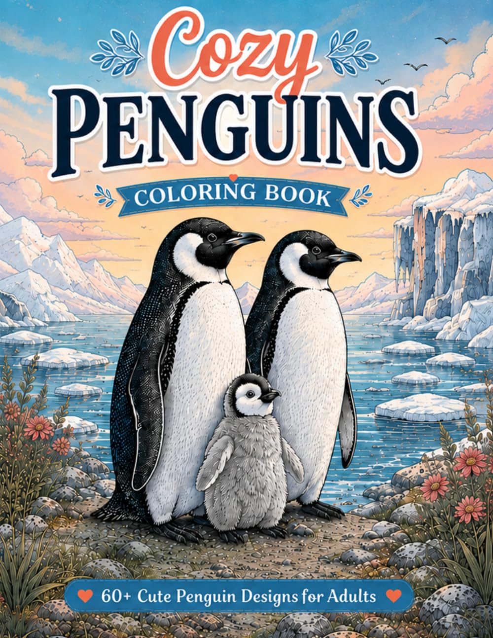 Cozy Penguins Coloring Book: 60+ Cute Penguin Designs for Adults