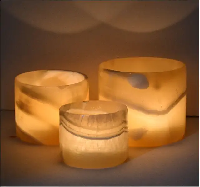 Alabaster Candle Holder: Sturdy Tealight Holders with Calming Glow, Multiple Sizes