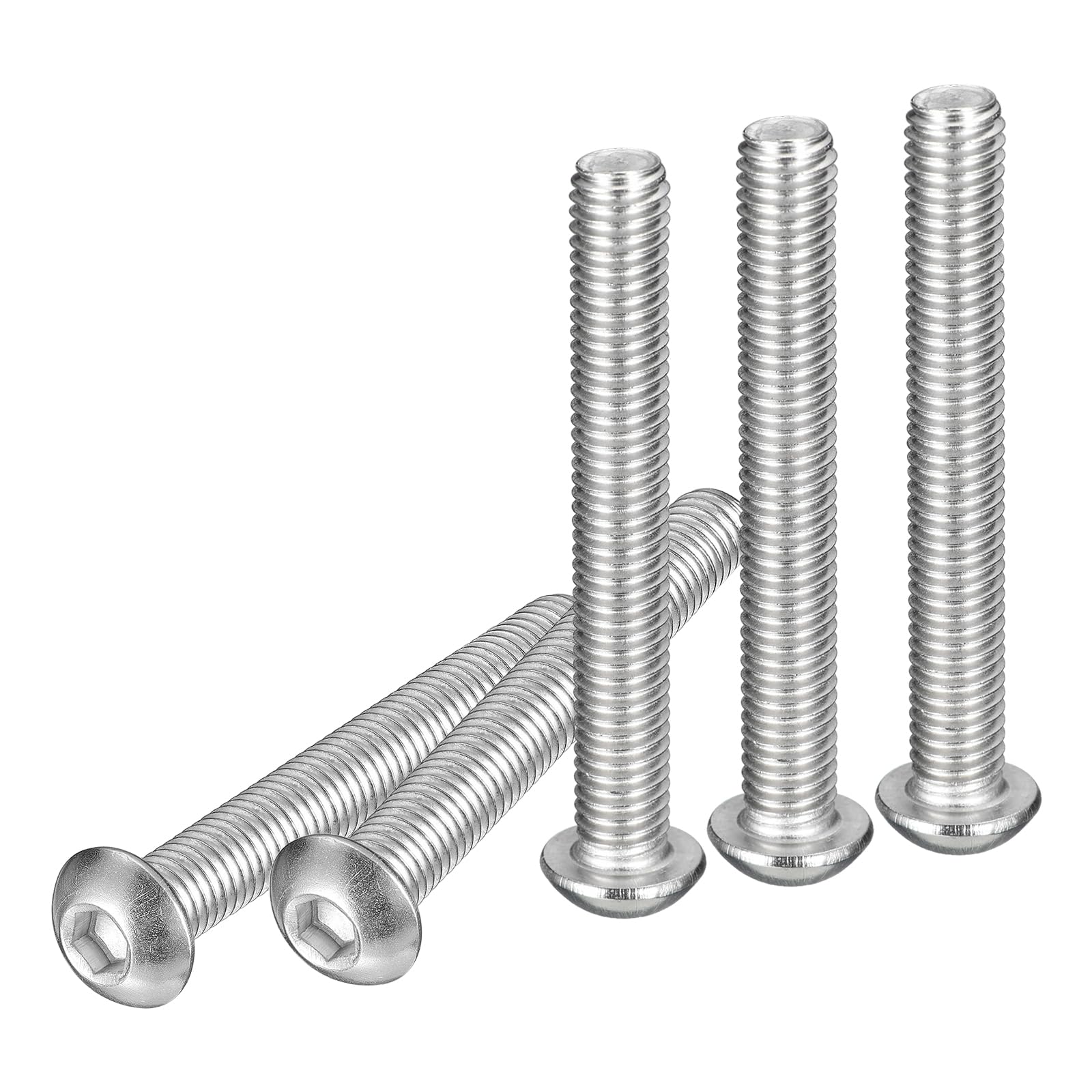 DTGN M8-1.25x60mm Button Head Socket Cap Screws, 10Pack, Good for Machine, 304 Stainless Steel 18/8