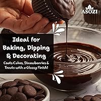 Vista 4 de Obleas de chocolate negro prémium para derretir 5 libras, perfectas para hornear, dulces, trufas, postres y barras de chocolate virales Dubai