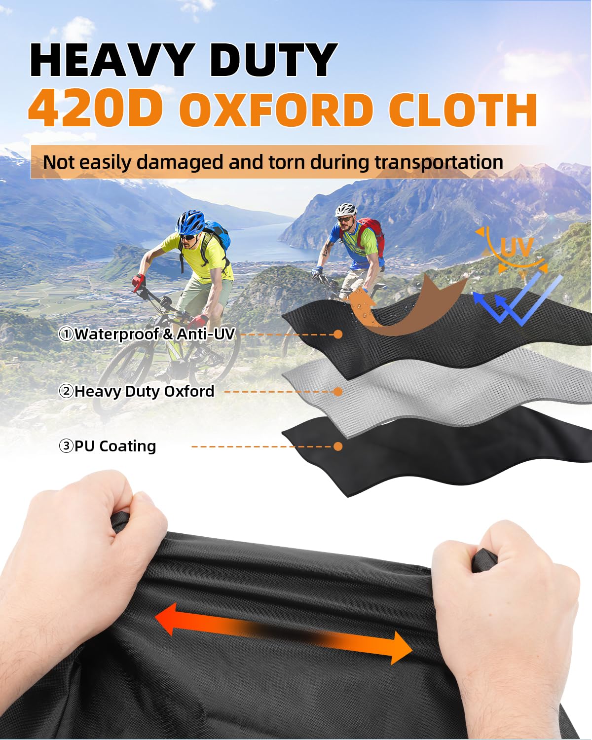Funda para bicicleta al aire libre para transporte de 1/2 fundas para bicicletas en el estante trasero, impermeable, fundas de transporte para bicicletas en enganche de coche, almacenamiento de viaje