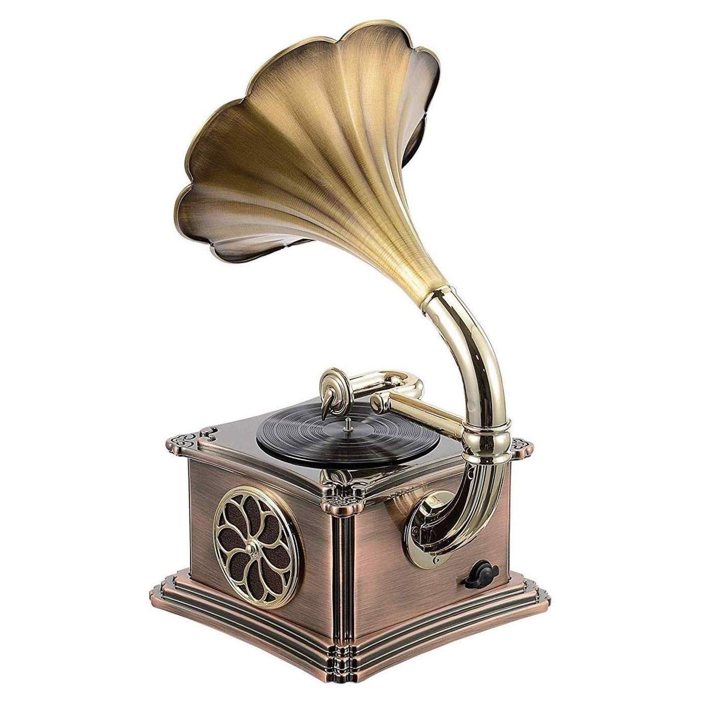 Tocadiscos portátil de maleta con altavoces estéreo integrados, Bluetooth 4.2, entrada auxiliar, soporte de unidad flash USB y salida de audio de alta potencia para reproducción de discos de vinilo y