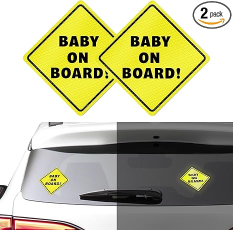 2PCS Baby on Board Magnet Sign for Car, Baby on Board Sticker, 5