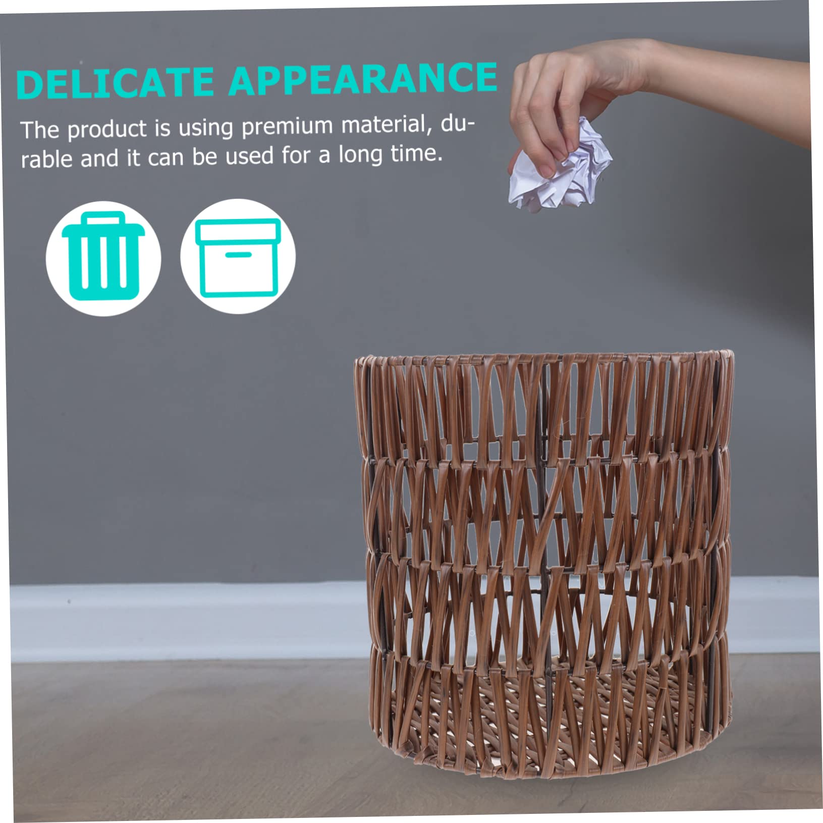 TINEASUR Handwoven Storage Basket for Home Organization Portable Desktop Snack Makeup Holder Decorative Woven Toy Basket for Clothes Magazines More