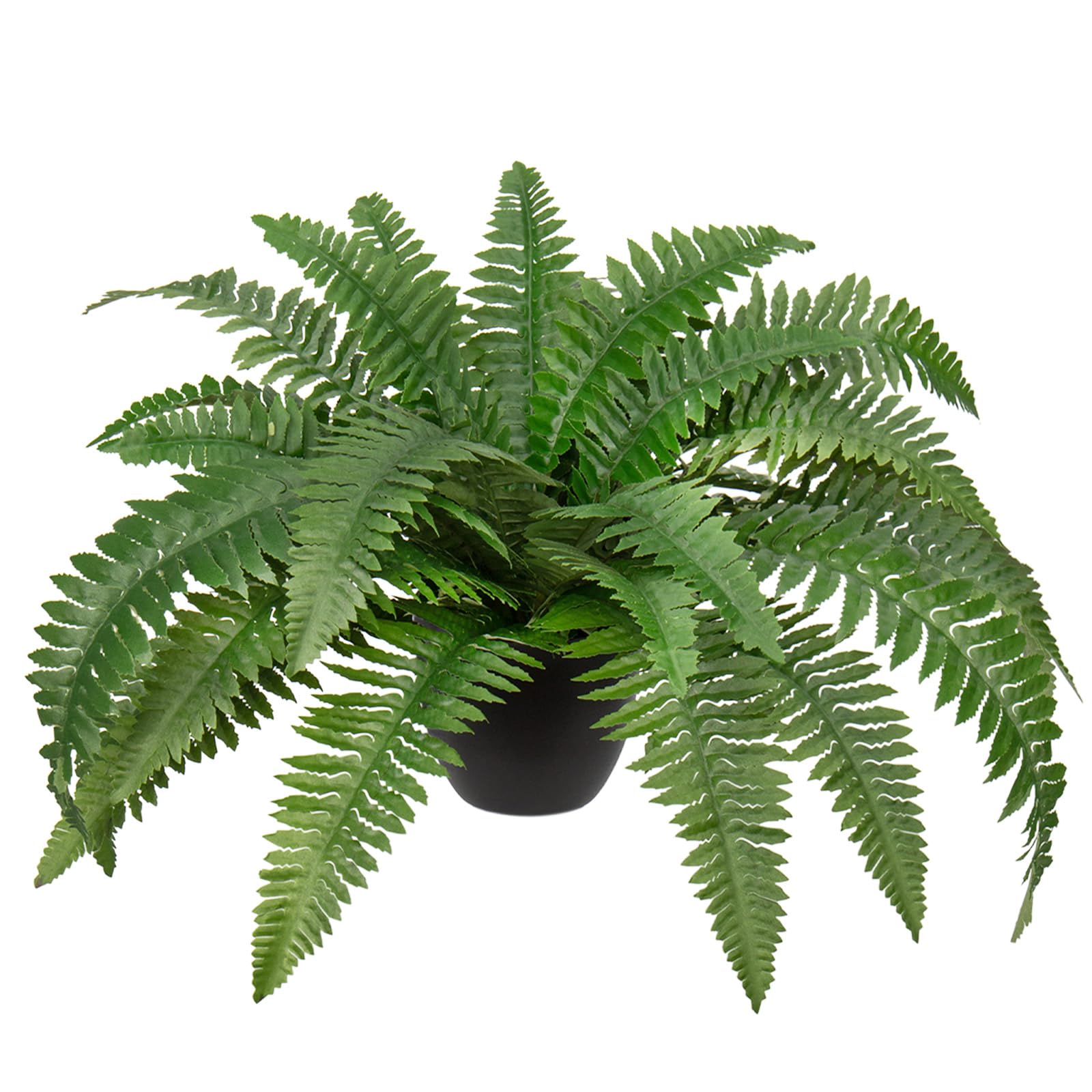 Fake Fern Potted Plant Artificial Boston Ferns in Pot 35 Leaves for Outdoors & Indoor Faux Fern Bush Plant 20inch for Patio Garden Farmhouse Windowsill Office Living Room Decoration Home Decor