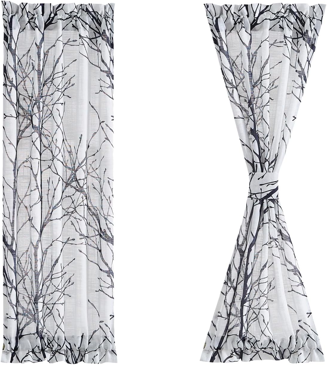 FMFUNCTEX Black Sidelight French Door Panels 24“x72 White