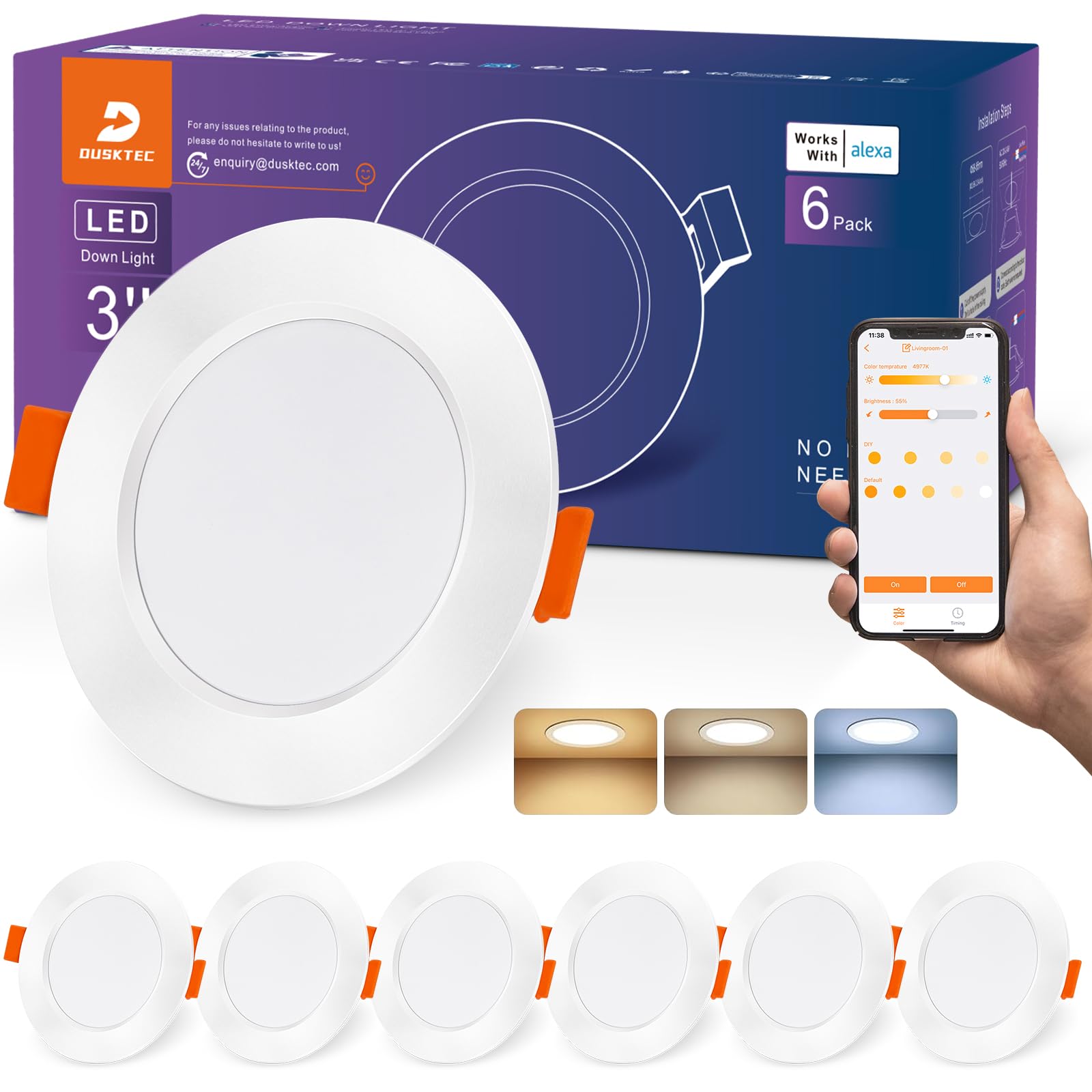 Großcat LED inbouwspot RGB 3000-6000K met afstandsbediening Dimbaar 7W Großcat LED inbouwspot RGB 3000-6000K met afstandsbediening Dimbaar 7W