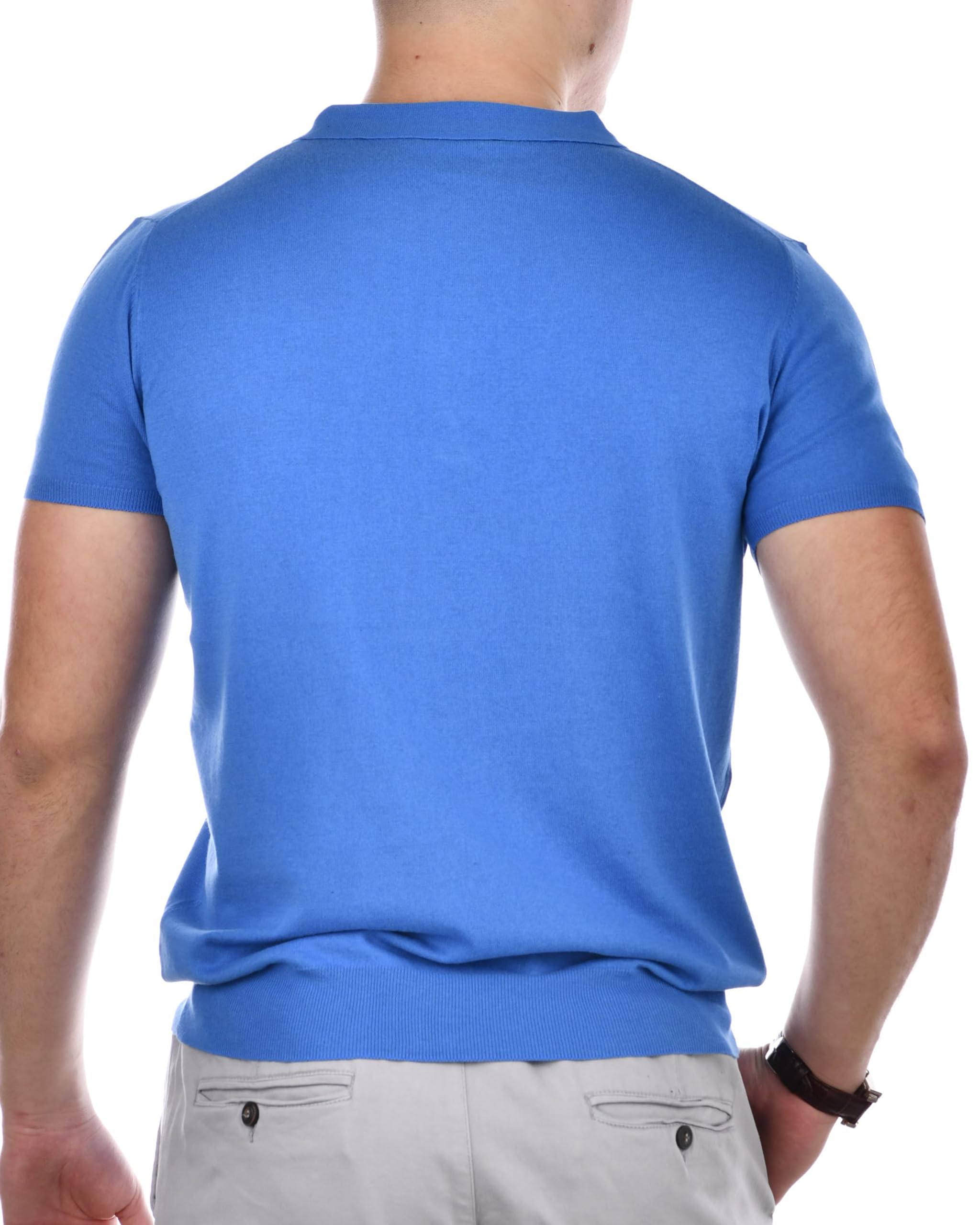 Herren Polo Leinen & Baumwolle, Elegantes Sommer T-Shirt, lässiges Poloshirt mit 3 Knöpfen, atmungsaktiv, Slim Fit, leichtes Herrenhemd für Büro, Freizeit & Business
