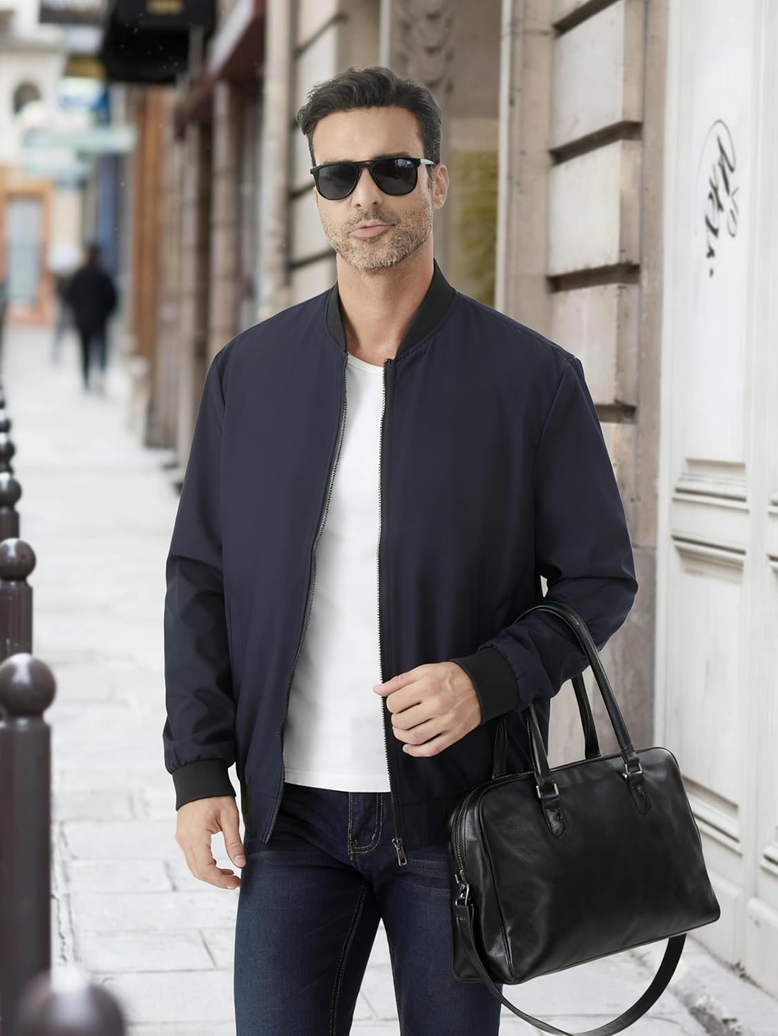 Men's Lightweight Bomber Jacket | Relaxed Fit Windbreaker for Spring & Fall, Casual Wear, Workouts, Dad/Family Gifts