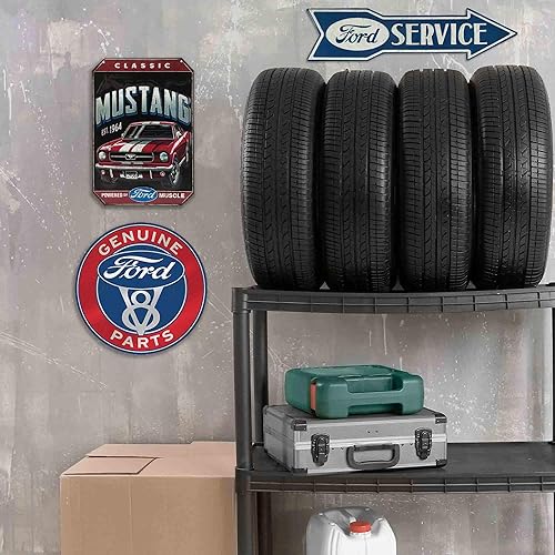 Miniatura 5 de Ford Service - Letrero de metal con flecha en relieve, vintage troquelado para garaje o cueva de hombre