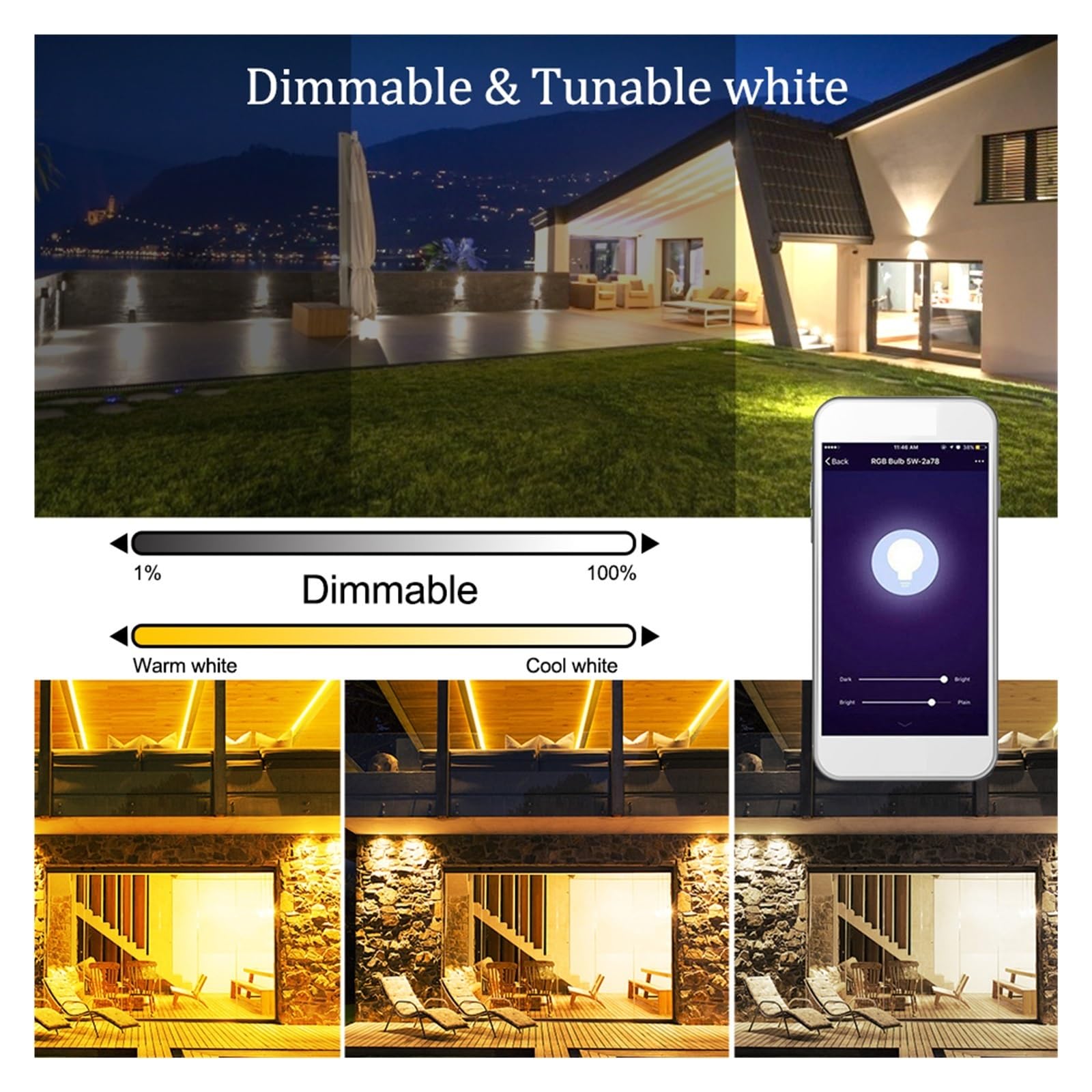 Reflektor LED RGB inteligentny reflektor reflektor zewnętrzny 30W 50W 100W wodoodporne ciepłe fajne oświetlenie sterowanie przez WiFi Tuya(100w)
