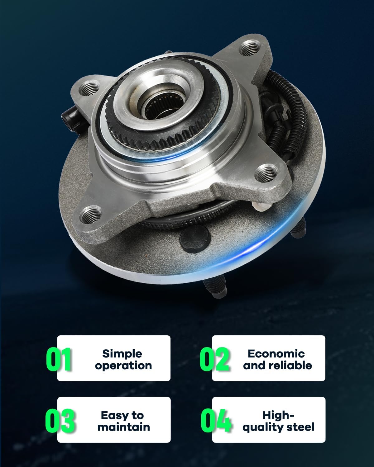 SCITOO Front Wheel Hub Bearing Assembly 515079 fit for Ford for F-150 2005-2009, for Lincoln MARK LT 2006-2008 6 Lugs W/ABS 1-Pack