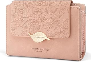 REETEE Portefeuille Femme en Cuir PU Porte Monnaie Femme Petit Format Porte Feuilles pour Femme avec 10 Porte Carte, Porte-Feuille Femmes Zippé Pochette à Monnaie (X-Rose)