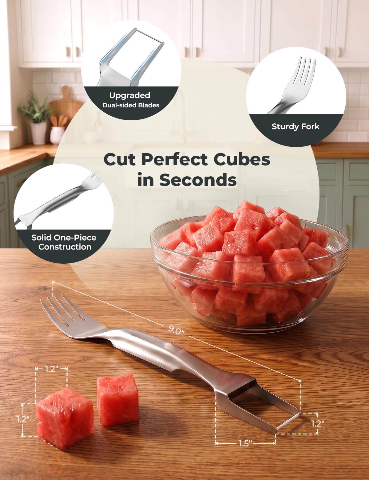 CripsTaste 2 Pack Stainless Steel Watermelon Cutter Slicer Watermelon Fork — Amazon image 8
