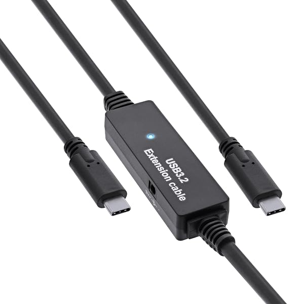 InLine Cavo attivo USB 3.2 Gen.1, spina USB-C a spina USB-C, nero, 10 m