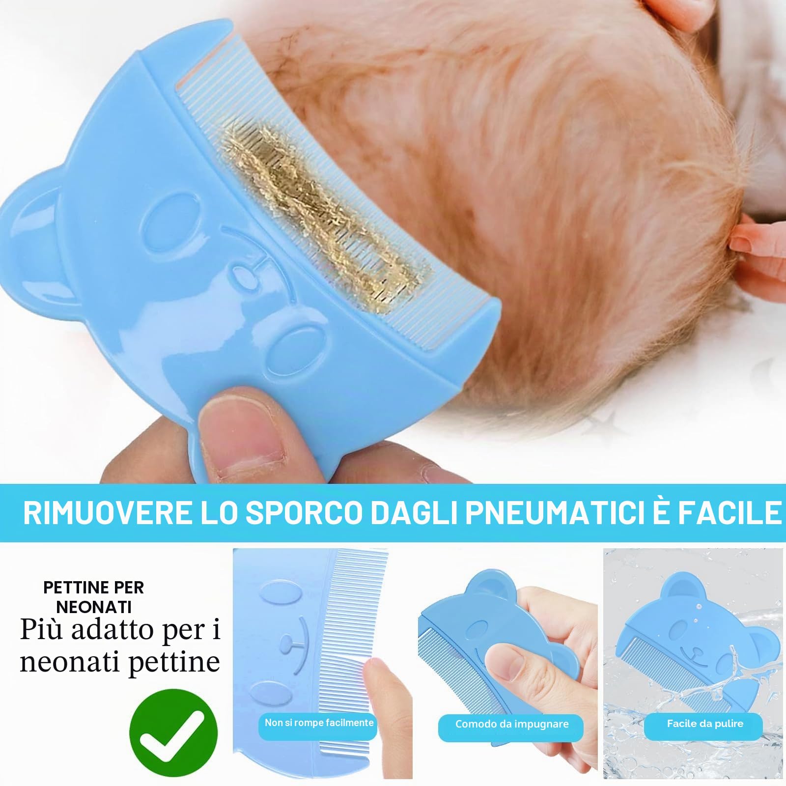 Wekuw 2 Pezzi Spazzola Neonato Pettine Crosta Lattea Neonato Spazzola Bagno Bambini Silicone Pettine Crosta Lattea Aiuta a Massaggiare Delicatamente Il Cuoio Capelluto, Adatto a Neonati e Lattanti