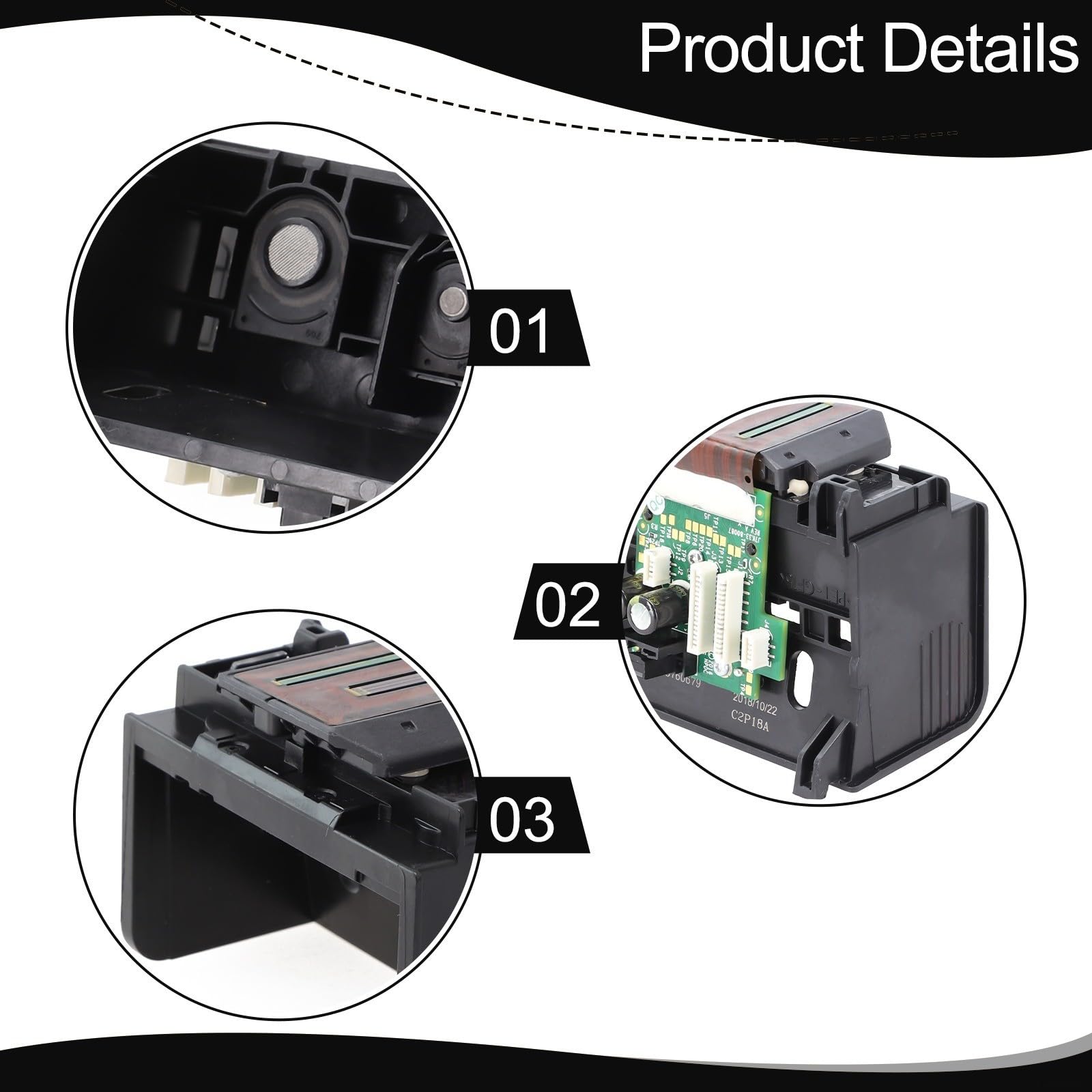 1 pièce accessoire de rechange, tête d'impression pour HP Officejet 6950 6954 6951 6958 6960 6962 6968 6970 pour tête d'impression HP934 935, impression couleur, forte compatibilité