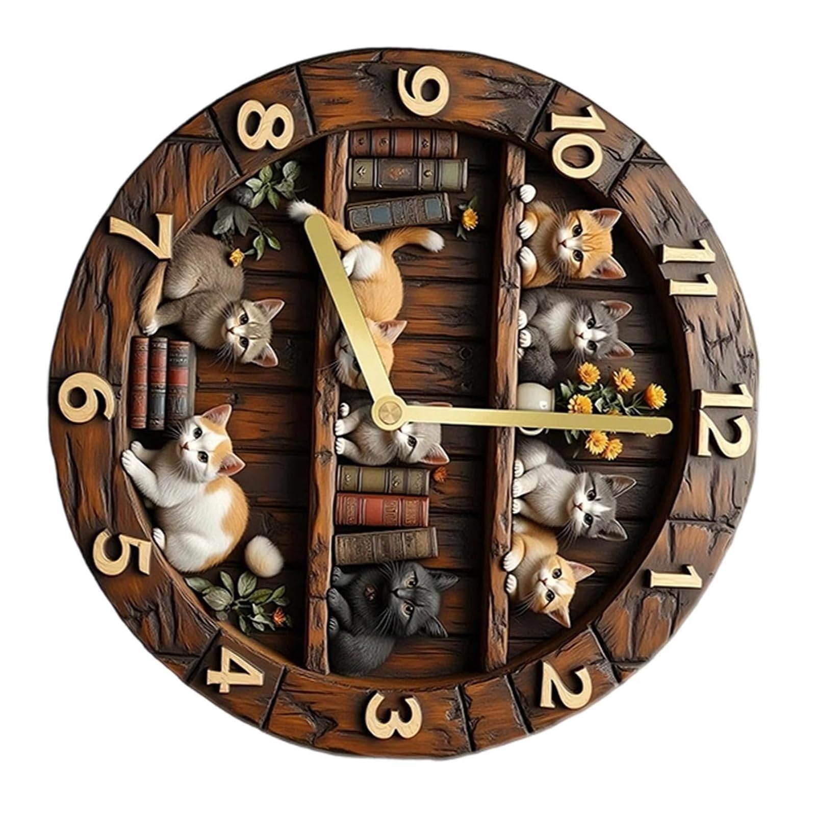 Bbajszx Decorative Inspired Wall Mounted Clock with Retro Look & Quiet Movement Timekeeping for Study Leopardine Themed