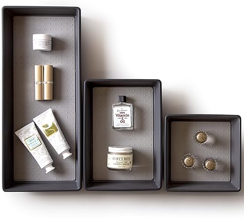 Miniatura 7 de BINO Juego de cubos organizadores de cajones de 3 piezas, tamaño pequeño, blanco, THE MODULAR  Almacenamiento multiusos  Forro de agarre suave y