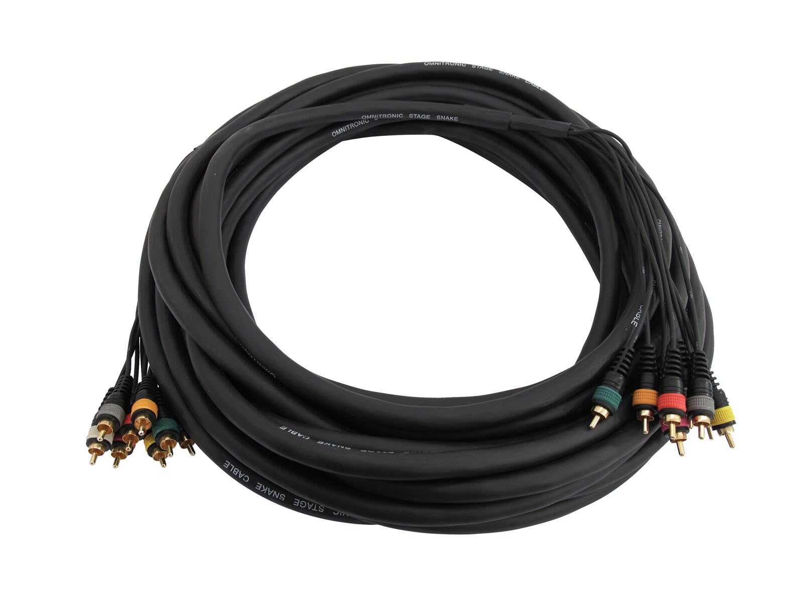 OMNITRONIC Cavo Snake Multicore 15m 8 RCA Maschio a 8 RCA Maschio – Cavo Audio Professionale Bilanciato 8 Canali Alta Resistenza