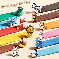 Vista 4 de Arcilla de modelado Air Dry para niños, 12 manualidades de animales modelo mágico, kits de arcilla con herramientas de escultura y tutoriales, Kit