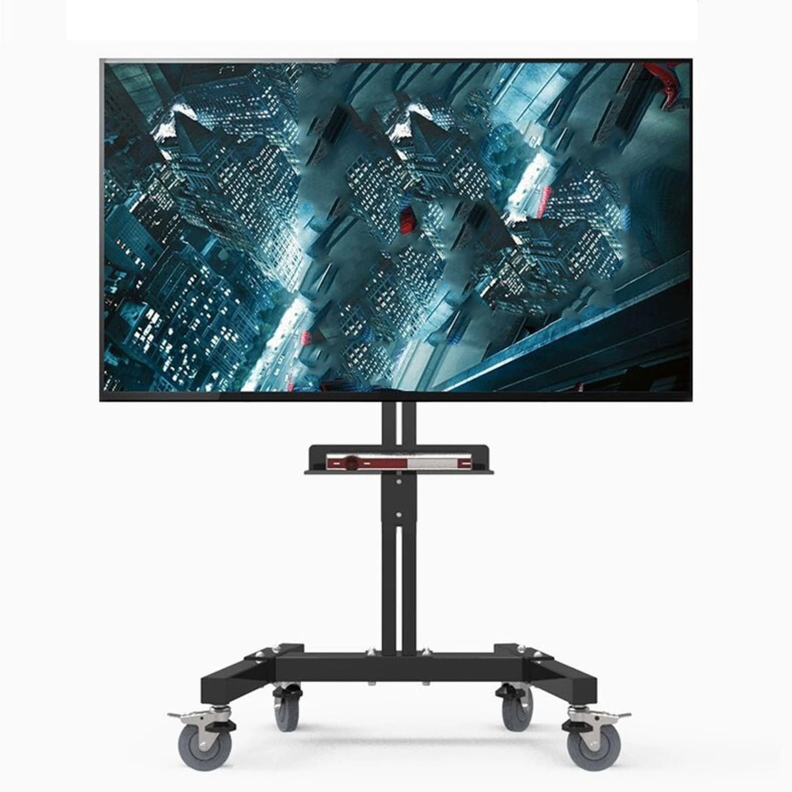 HPTHLY Mobile Tv Mount Stand - Heavy Duty Tv Cart Stand, Mobile Tv Cart With Wheels, Tv Stand With Height Adjustable Shelf, For 40-60 In Tv, Home Office Portable(H150Cm)