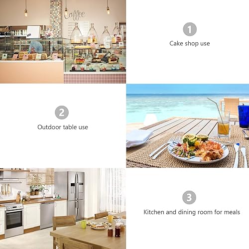 Miniatura 6 de Zerodeko Cubierta redonda transparente para alimentos, cúpula transparente para pasteles, material PS duradero con mango de acero inoxidable,