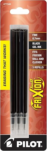 Miniatura 10 de Pilot FriXion, recarga para bolígrafo con tinta de gel, paquete de 3, Negro