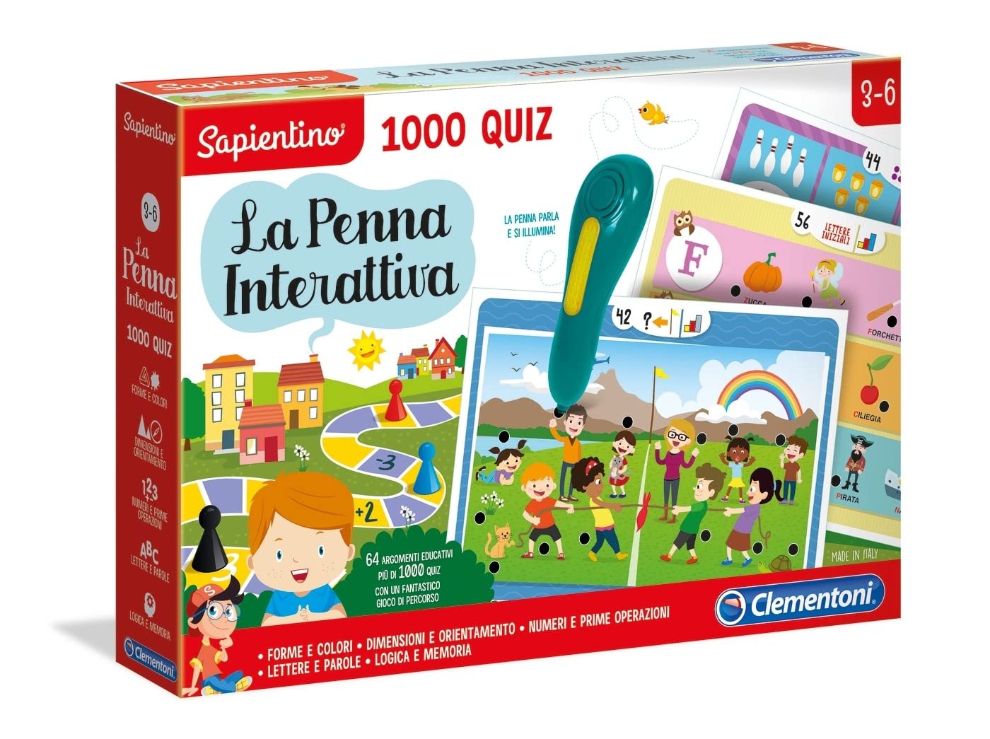 Sapientino La Penna Parlante Gioco Educativo Con 1000 Quiz E Schede Didattiche 3 6 Anni Clementoni 16495