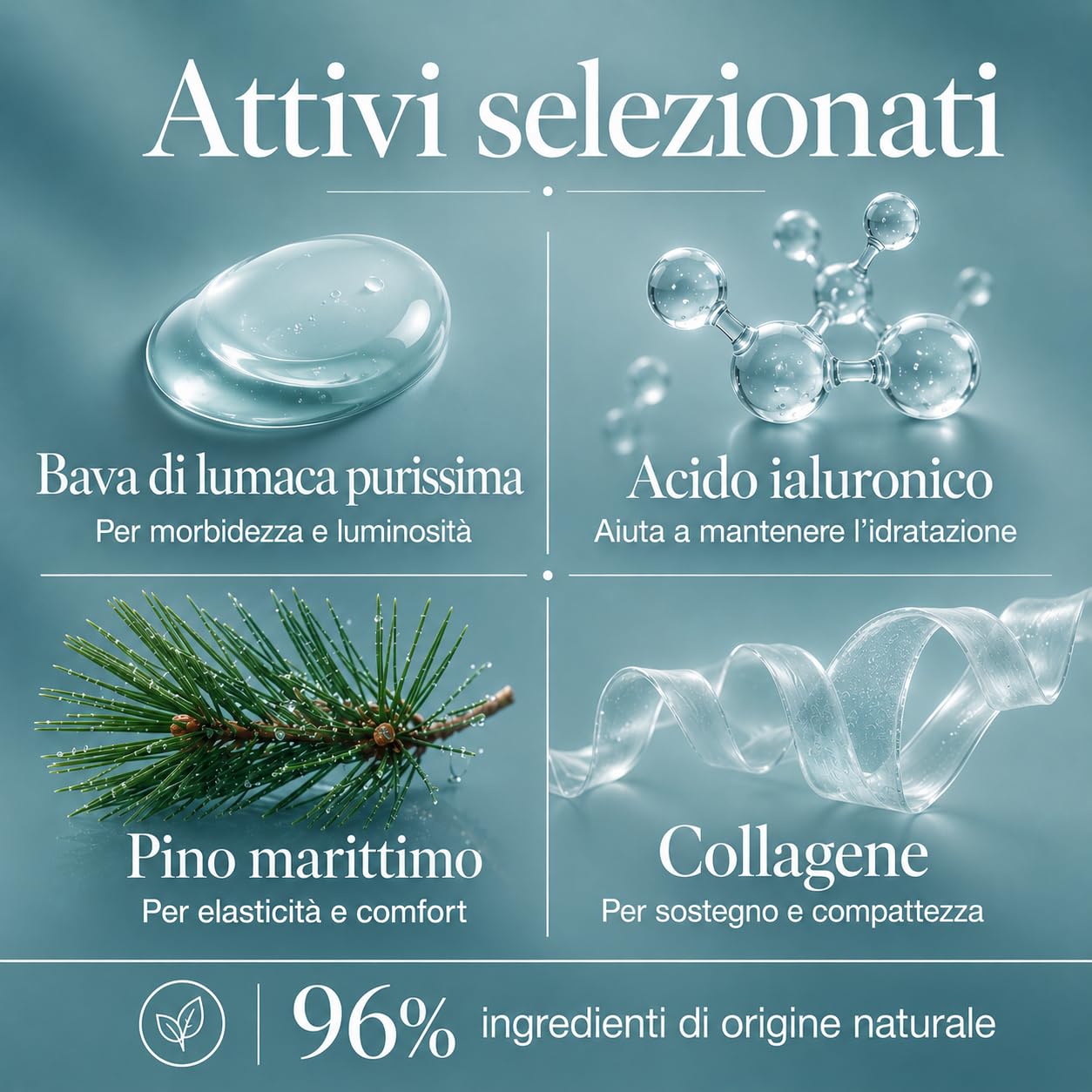 Intensive Lift+ Crema Viso con Bava di Lumaca, Collagene e Acido Ialuronico, Crema Viso Antirughe, Rimpolpante e Levigante, Skincare Idratante Viso per Pelli Miste e Mature, 50 ml