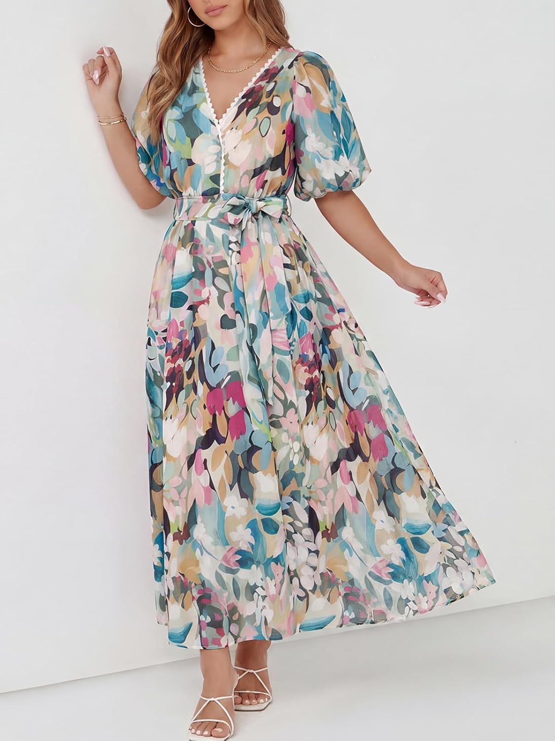 Maxigerui Women's Summer Floral Maxi Dress Spring Wedding Guest Dress 2026