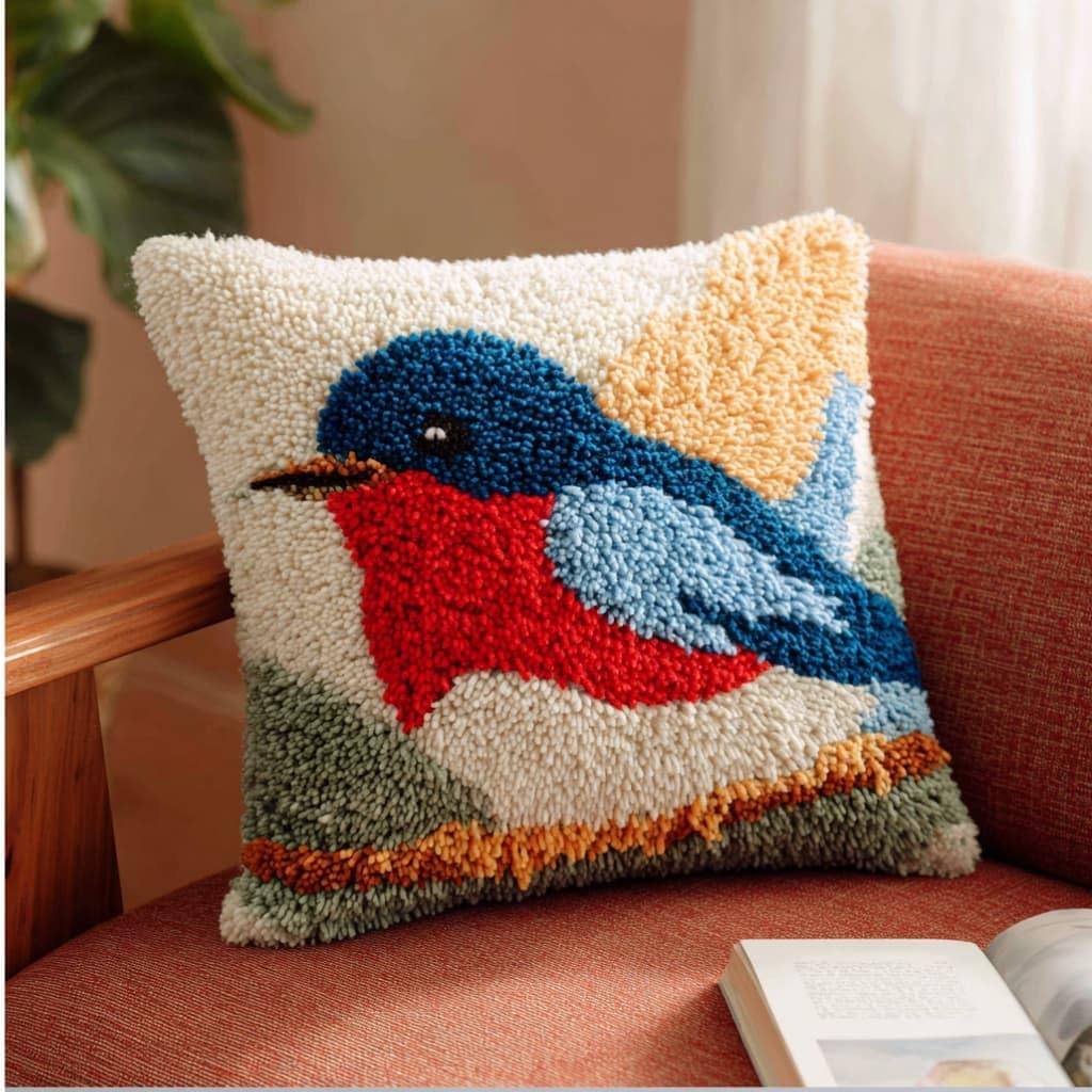 kitphoenix Latch Hook Kits Cushion Bird 43Cmx43Cm