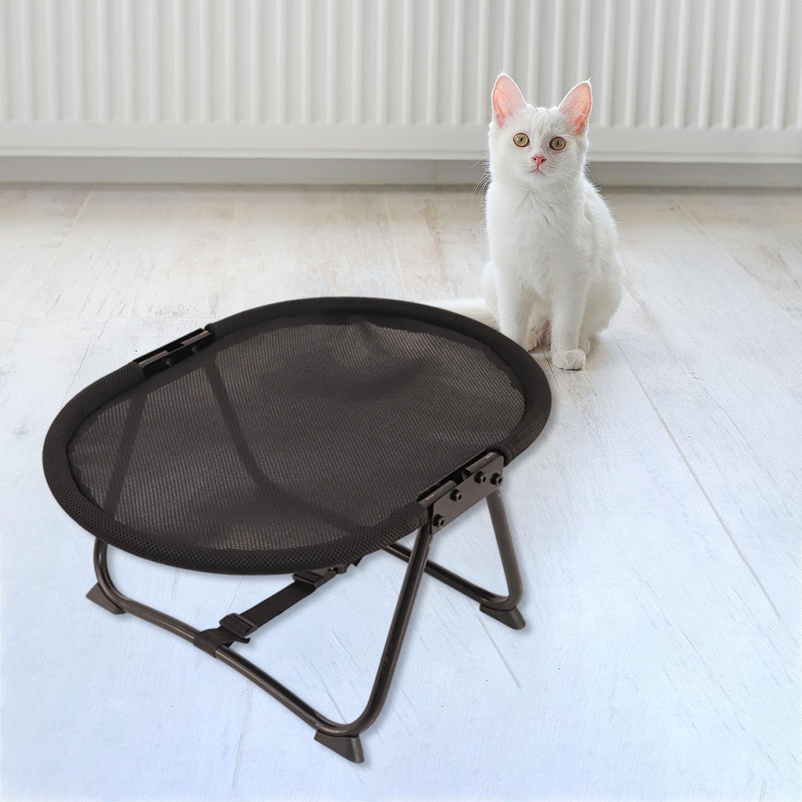 Cuccia Rialzata per Animali Domestici, Regalo, Montaggio Rapido, Resistente E Confortevole, Nera