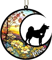 Vista 30 de Memorial personalizado para perro, adorno de Navidad de perro pastor alemán con nombre, razas personalizadas, atrapasador de luz para pérdida