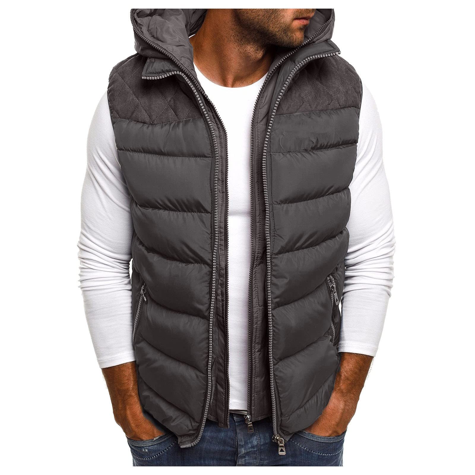 Gilet Imbottito Uomo Con Cappuccio - Giubbotto Smanicato Invernale, Antivento, Leggero