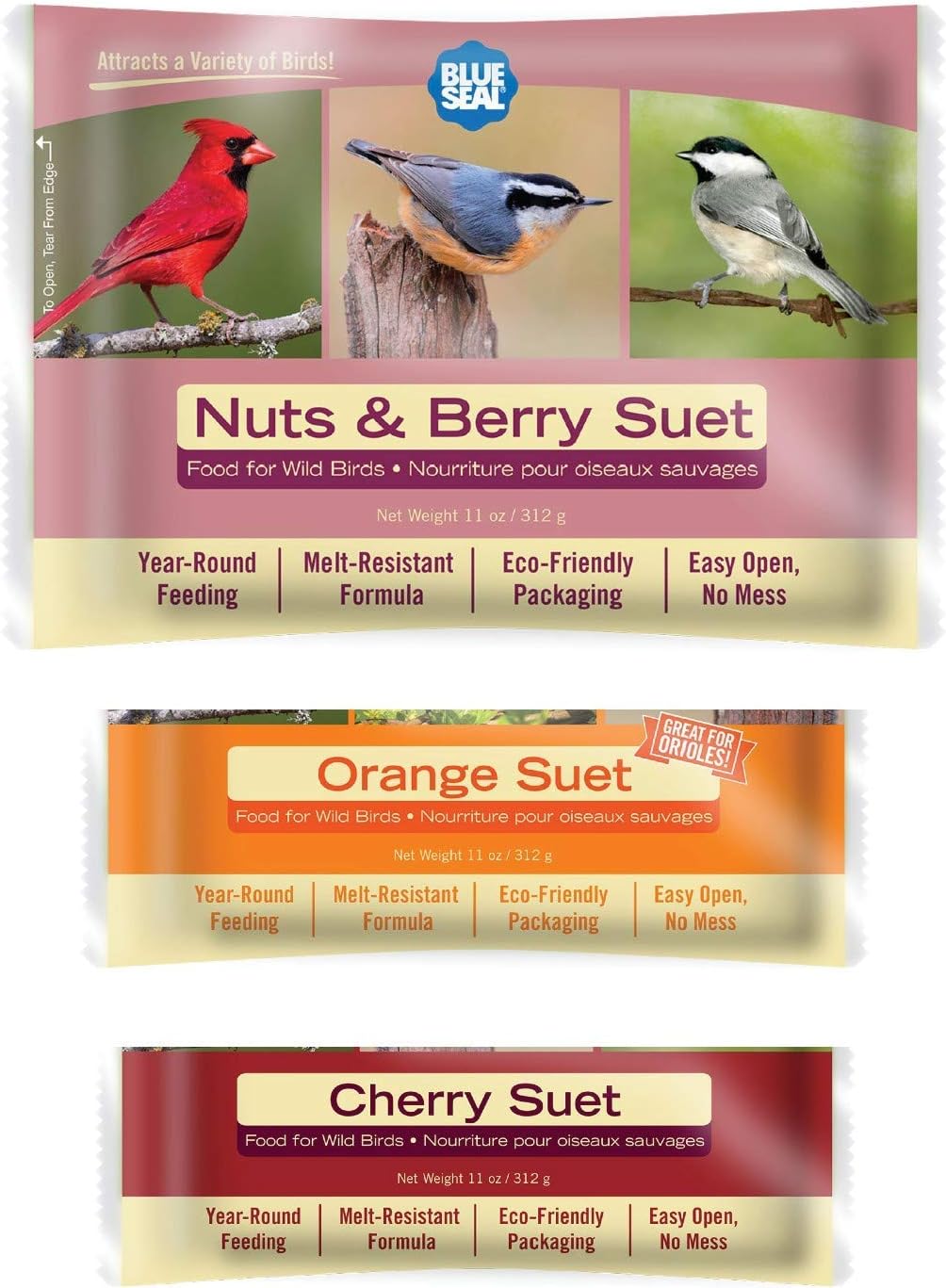 Blue Seal Berry Blend Wild Bird Suet Variety 6pk : Patio, Lawn & Garden