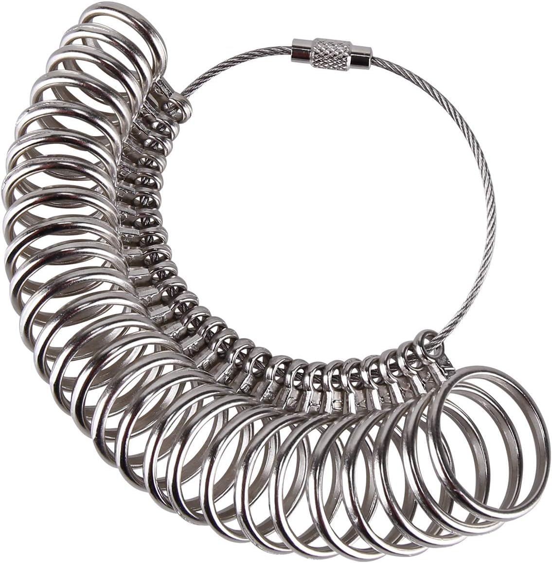 DoGeek Ring Sizer Measurement Scales Tools for Measuring Rings Diameters Finger Sizing Tools UK Sizes A-Z Metal Steel…