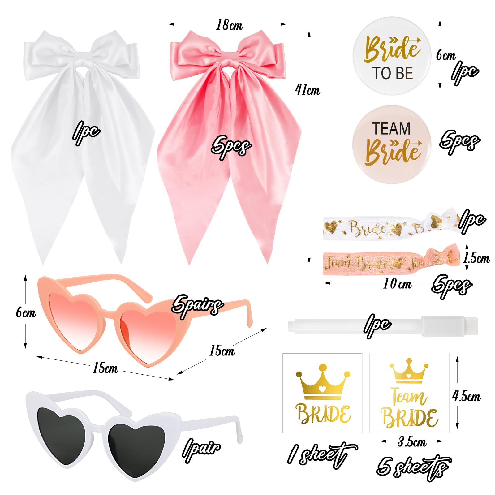 BETESSIN 12pz Accessori per Addio al Nubilato Braccialetti da Sposa